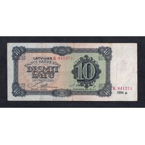 Latvia, 10 Latu, 1934, VF