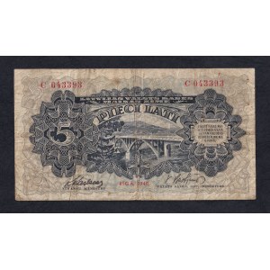 Latvia, 5 Lati, 1940, VF