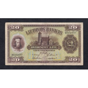 Lituanie, 20 Litu, 1930, XF-VF