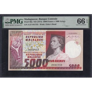Madagaskar, 5000 Francs, 1974, Gem UNC 66 EPQ