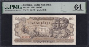 Romania, 100 Lei, 1947, Choice UNC 64