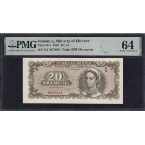 Romania, 20 Lei, 1950, Choice UNC 64