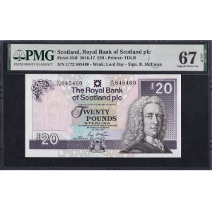 Scotland, 20 Pounds, 2016-17, Superb Gem UNC 67 EPQ