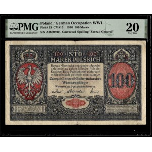 Pologne. 1916 100 Marek Zarzad Général