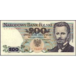 Poland. 1986 200 Zlotych Prefix CY