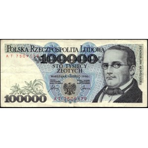 Polsko. 1990 100000 Zlotých Předpona AT