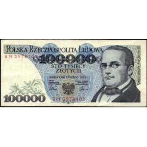 Polsko. 1990 100000 Zlotých Předpona BM