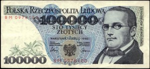 Poland. 1990 100000 Zlotych Prefix BM