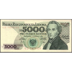 Polsko. 1982 5000 Zlotých Prefix CD