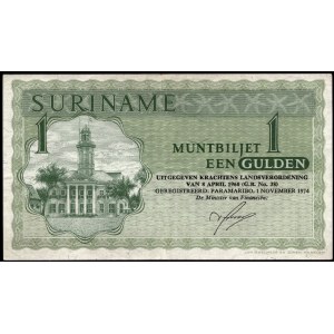 Suriname. 1 Gulden 1974
