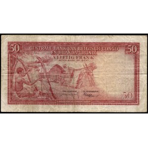 Belgian Congo. 50 Francs 1959 Prefix AA