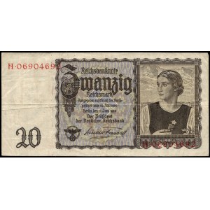 Germany. Third Reich 20 Reichsmark 1939 H Prefix