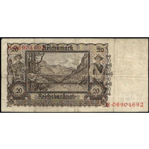 Germany. Third Reich 20 Reichsmark 1939 H Prefix