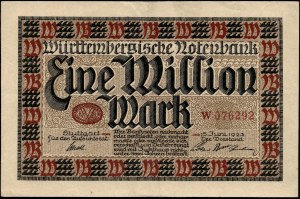 Germany. Wurttemberg 1 Million Mark 1923