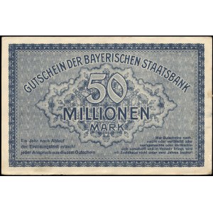 Niemcy. Bawaria 50 milionów marek 1923