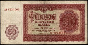 Germany. DDR 50 Mark 1955 Prefix AG