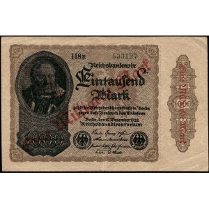 Germany. Berlin 1 Billion Milliarde Mark 1923 Over 1000 Mark 1922