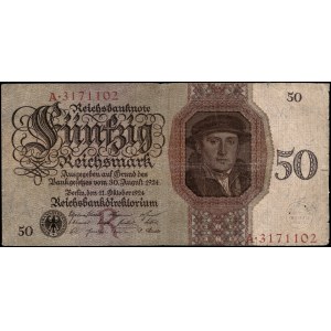 Germany. 50 Mark 1924 Prefix A