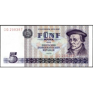 Germany. DDR 5 Mark 1975