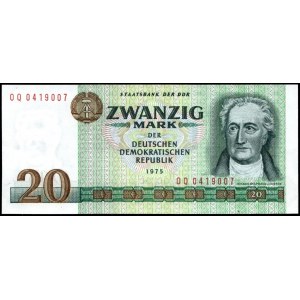 Germany. DDR 20 Mark 1975 Prefix OQ