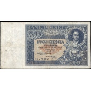 Polsko. 1931 20 Zlotých Předpona AC