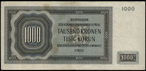 Bohemia and Moravia. 1000 Korun 1942 Single Prefix D