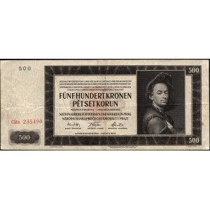 Bohemia and Moravia. 500 Korun 1942 Prefix CHa