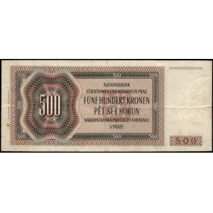 Bohemia and Moravia. 500 Korun 1942 Prefix CHa