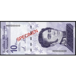 Venezuela. 10 Bolivares 2021 Specimen