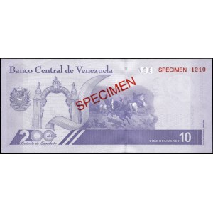 Venezuela. 10 Bolivares 2021 Specimen