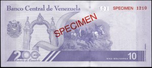 Venezuela. 10 Bolivares 2021 Specimen