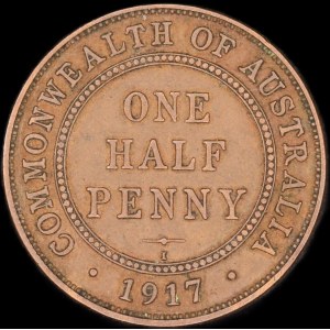 Australia. 1/2 centesimo 1917