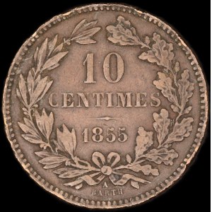 Luxembourg. 10 Centimes 1855