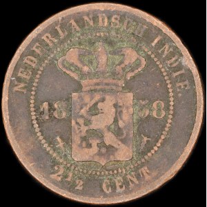 Netherlands East Indies. 2 1/2 Cent 1858