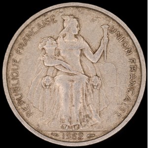 French Oceania. 5 Francs 1952