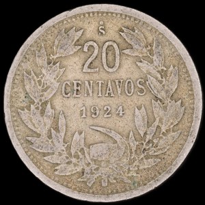 Chile. 20 Centavos 1924