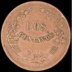 Perù. 2 Centavos 1946/1946 Errore di data del doppio dado