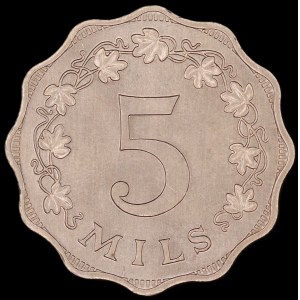 Malte. 5 Mils 1972
