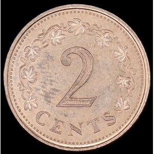 Malta. 2 Cents 1972
