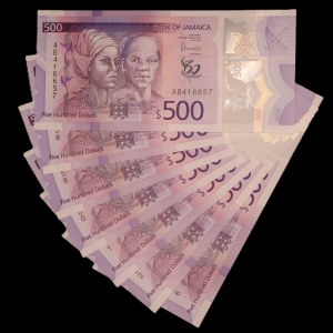 Jamaica. 500 Dollars 2022 Lot of 7 Pcs