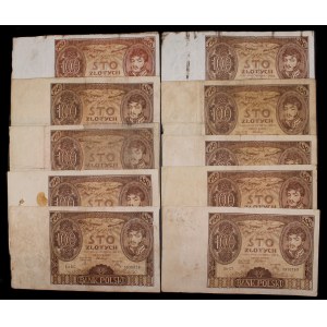 Poland. 1934 100 Zlotych Lot of 10 Pcs