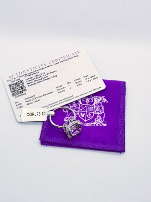 Silver ring with amethyst