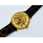 Zegarek Męski mechaniczny SIJ Swiss Made Skeleton pozłacany