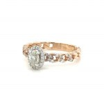 RING IN WHITE AND ROSE GOLD - 2.76 GR WITH DIAMONDS - DH-R830