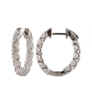 ORECCHINI A CERCHIO IN ORO 5,78 GR CON DIAMANTI - 1 - ORECCHINO A CERCHIO