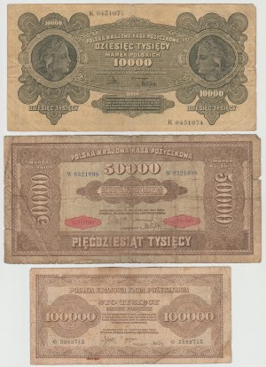 inflation set 1922-1923 10,000 - 100,000 3 pcs.