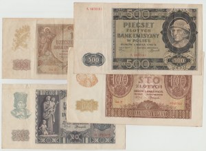 GG set of 10,20,100 and 500 zloty - 1940