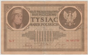 1000 Polish marks May.1919 - series F - watermark vertically