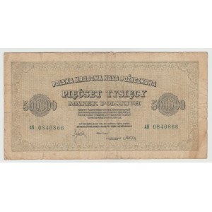 500.000 marek polskich 1923 - seria AN 7 cyfr