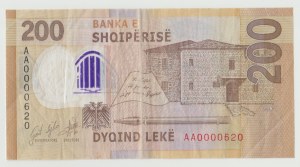 Albania 200 leke 2017 - series AA0000620 - low numbering